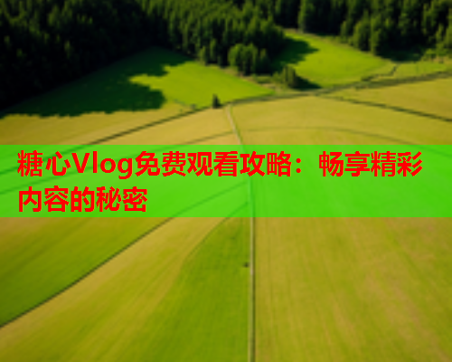 糖心Vlog免费观看攻略：畅享精彩内容的秘密